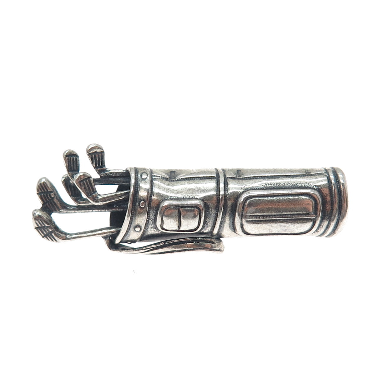 BEAU 925 Sterling Silver Vintage Golf Club Oxidized Pin Brooch