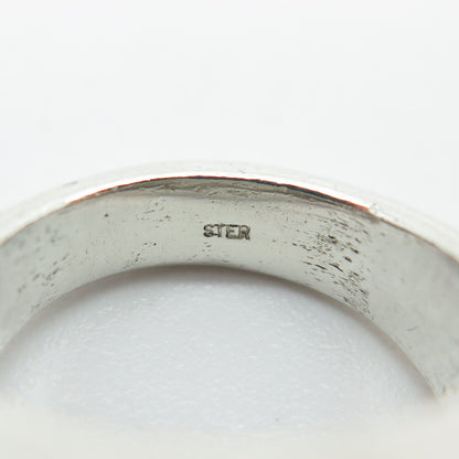 925 Sterling Silver Vintage Modernist Ring Size 5.5