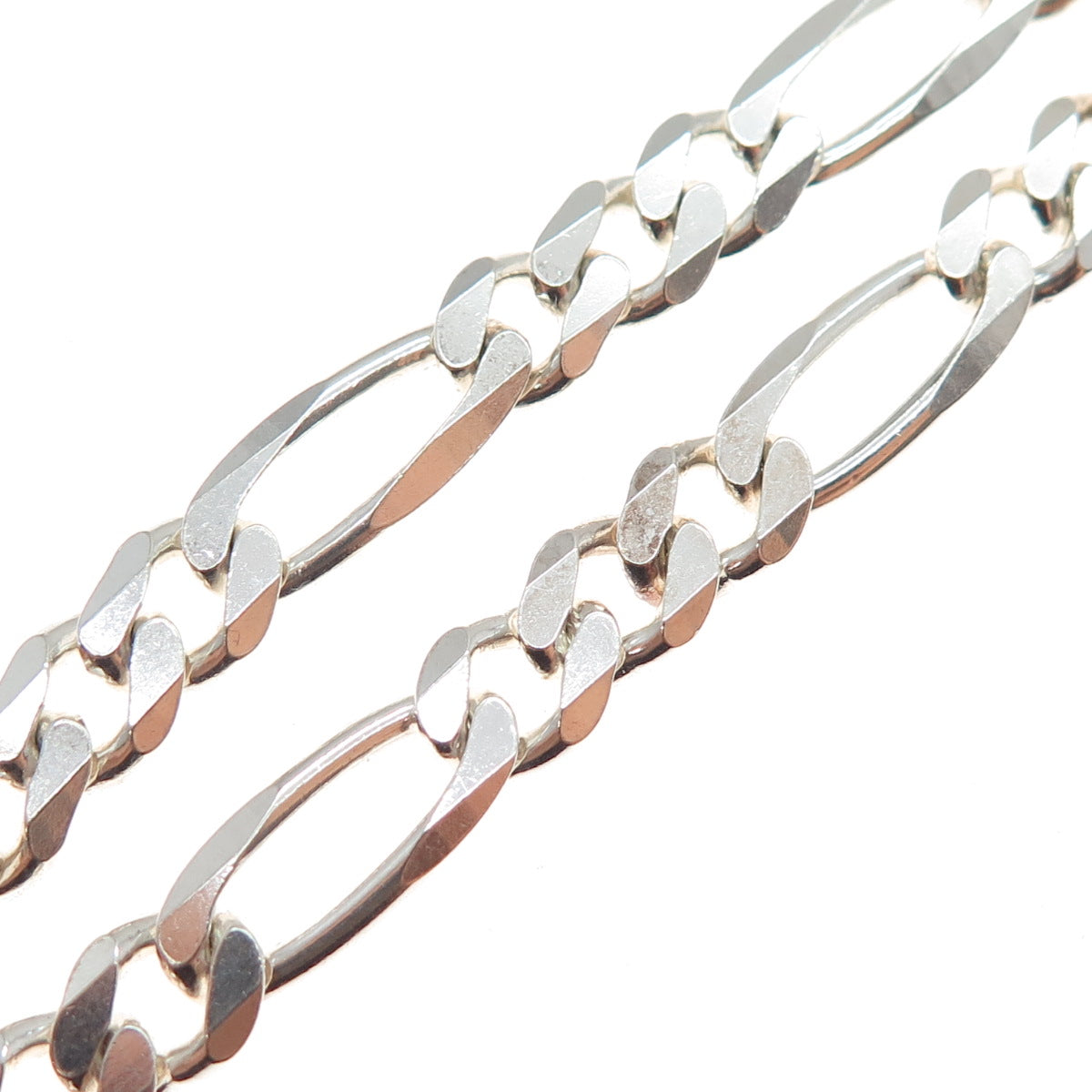 925 Sterling Silver Vintage Figaro Chain Necklace 20"