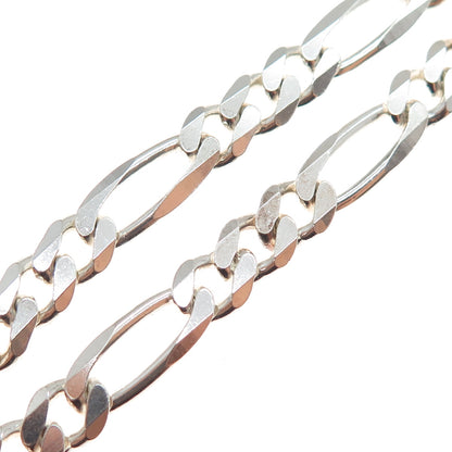 925 Sterling Silver Vintage Figaro Chain Necklace 20"