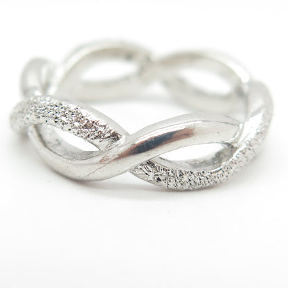 925 Sterling Silver All Around Infinity Link Band Ring Size 7.25