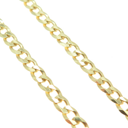 P. LUX 925 Sterling Silver Gold Plated Italy Flat Curb Chain Necklace 22"