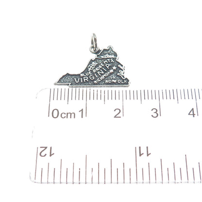 FRENCH & FRANKLIN Sterling Silver Vintage Virginia Oxidized Minimalist Pendant