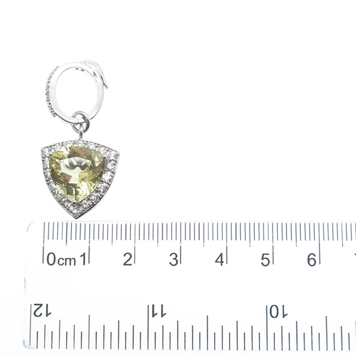 FADI 925 Sterling Silver Real Diamond White Topaz & Citrine Charm Pendant