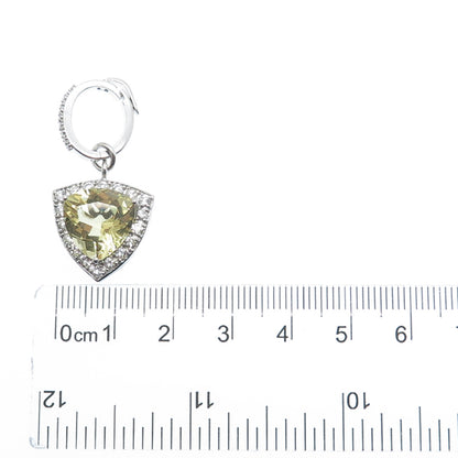 FADI 925 Sterling Silver Real Diamond White Topaz & Citrine Charm Pendant