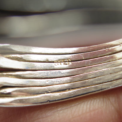 925 Sterling Silver Vintage Modernist Interlocked Ring Size 14.25