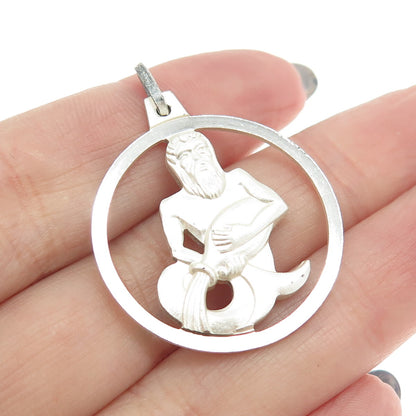 KREMENTZ 925 Sterling Silver Vintage Germany Aquarius Zodiac Sign Pendant