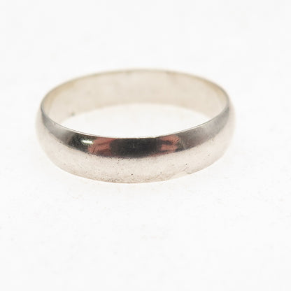 925 Sterling Silver Vintage Classic Wedding Oxidized Band Ring Size 8.25