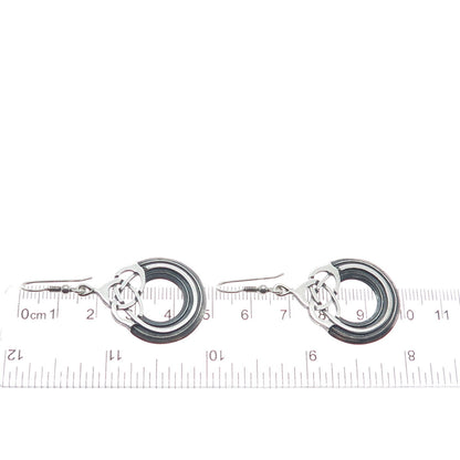 OLA M GORIE 925 Sterling Vintage Edinburgh Celtic Oxidized Dangle Earrings