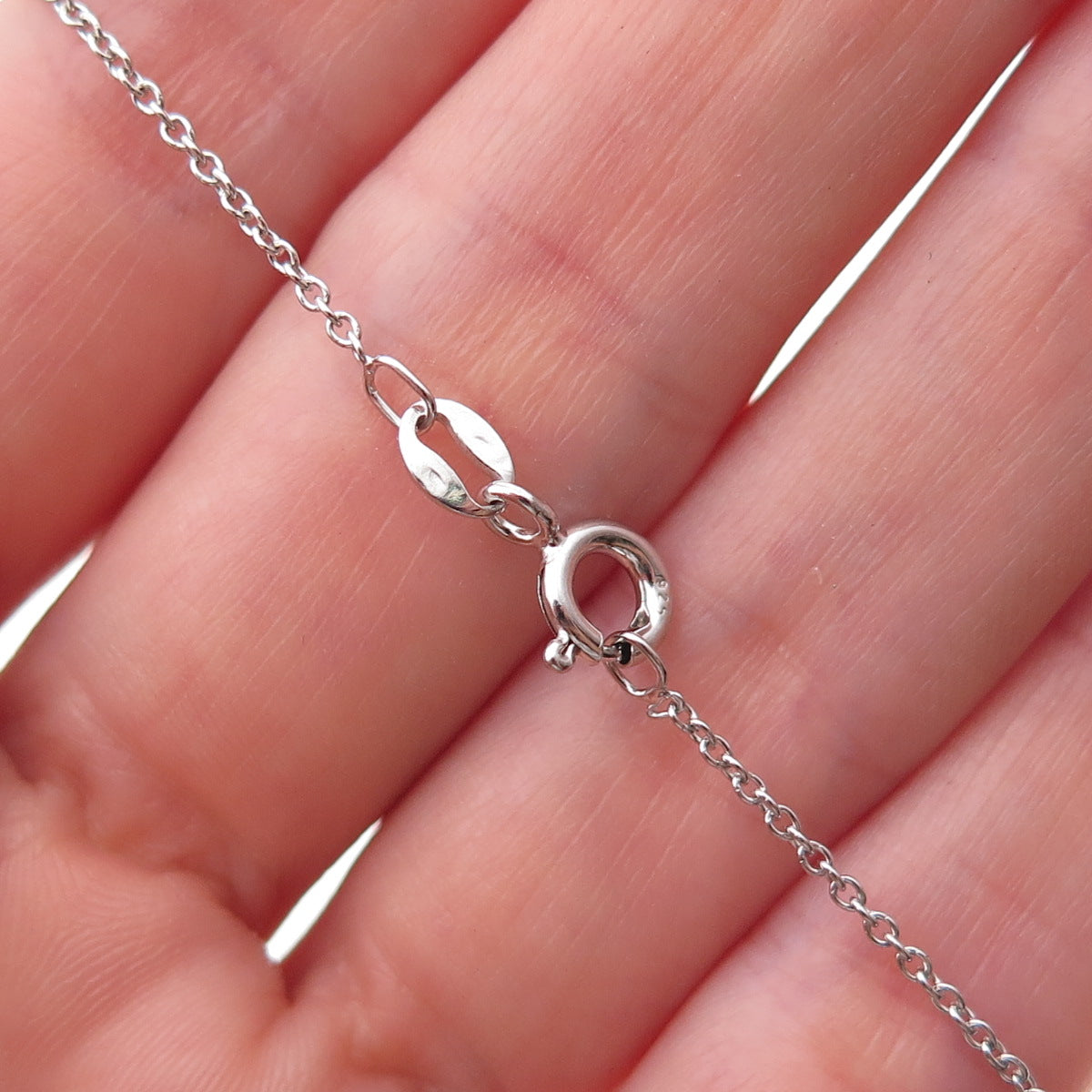 925 Sterling Silver Real Diamond & Multi-Color Sapphire Cable Chain Necklace 18"