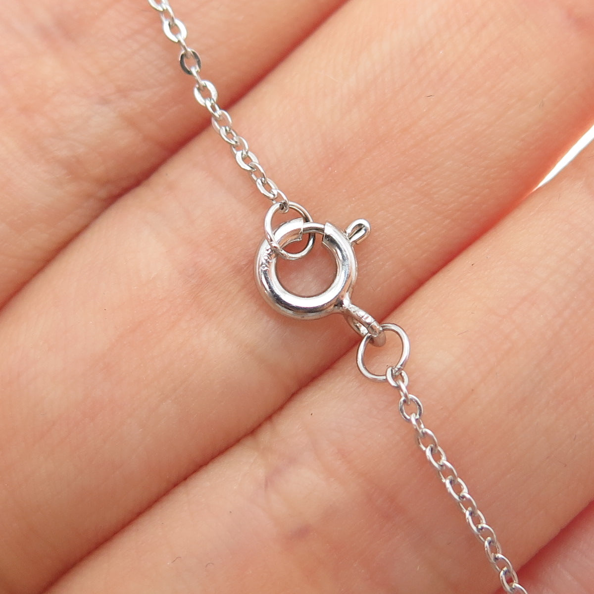 925 Sterling Silver Vintage Hamsa Amulet Lariat Adjustable Chain Necklace 16-20"