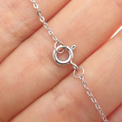 925 Sterling Silver Vintage Hamsa Amulet Lariat Adjustable Chain Necklace 16-20"
