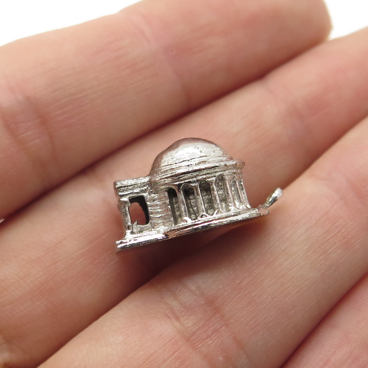 925 Sterling Silver Antique Art Deco Thomas Jefferson Memorial Charm Pendant