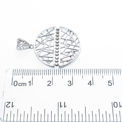 925 Sterling Silver Modernist Beaded Charm Pendant