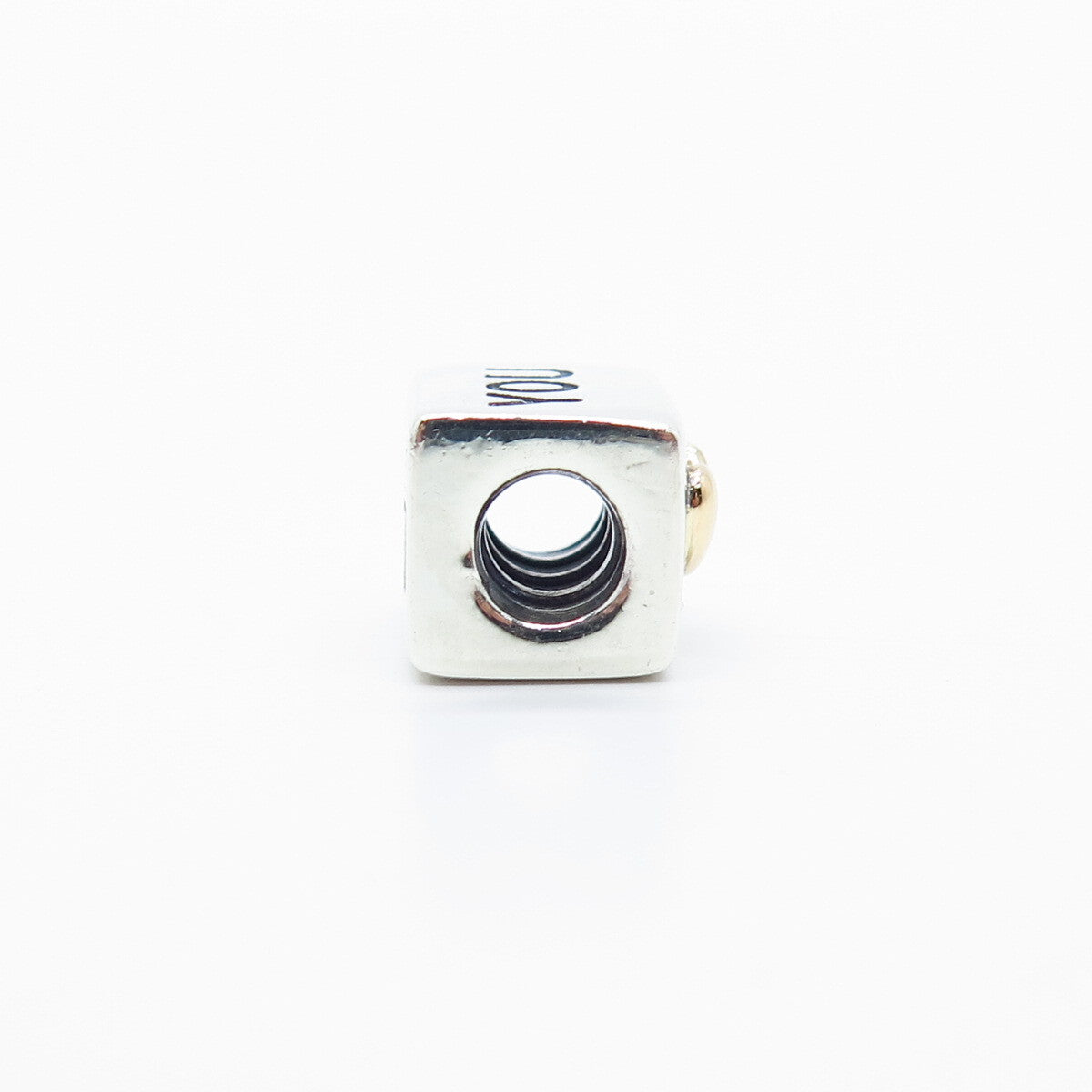 925 Sterling Silver / Gold Pandora "I Love You" Love Dice Bead Charm