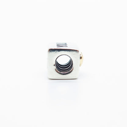 925 Sterling Silver / Gold Pandora "I Love You" Love Dice Bead Charm