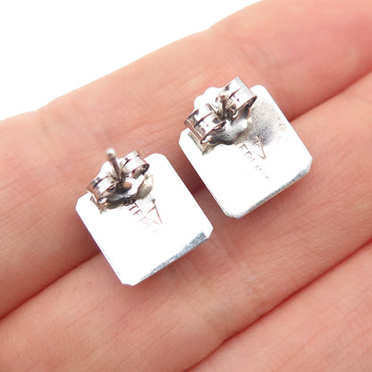 Annie Chapo Navajo Old Pawn Sterling Silver Vintage Black Onyx Tribal Earrings