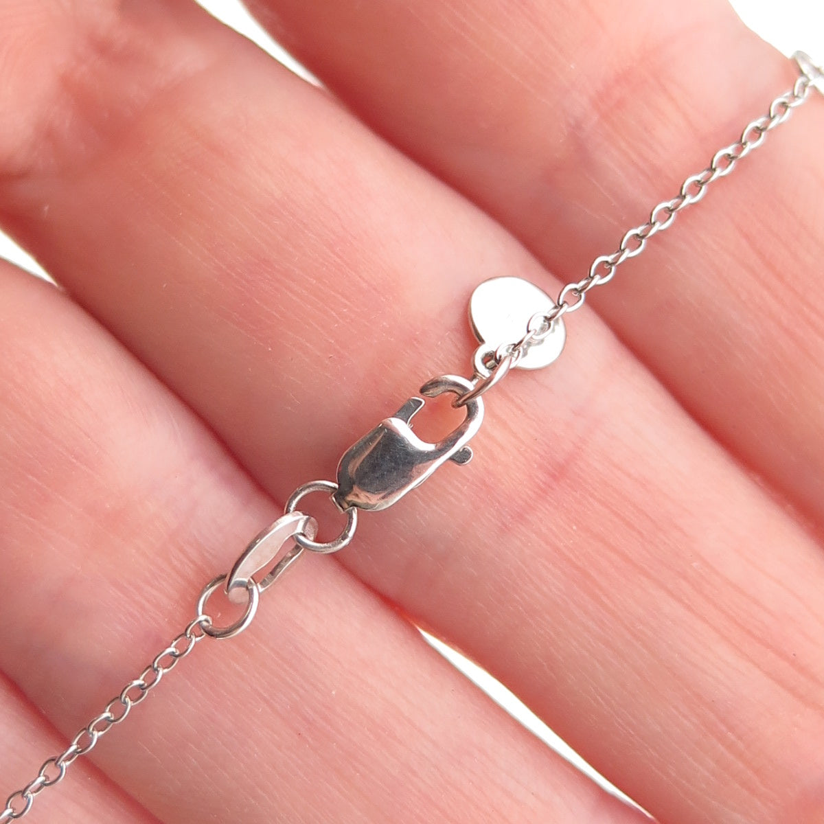 Emma Skye 925 Sterling Silver Real Diamond Heart Cable Chain Necklace 18-20"