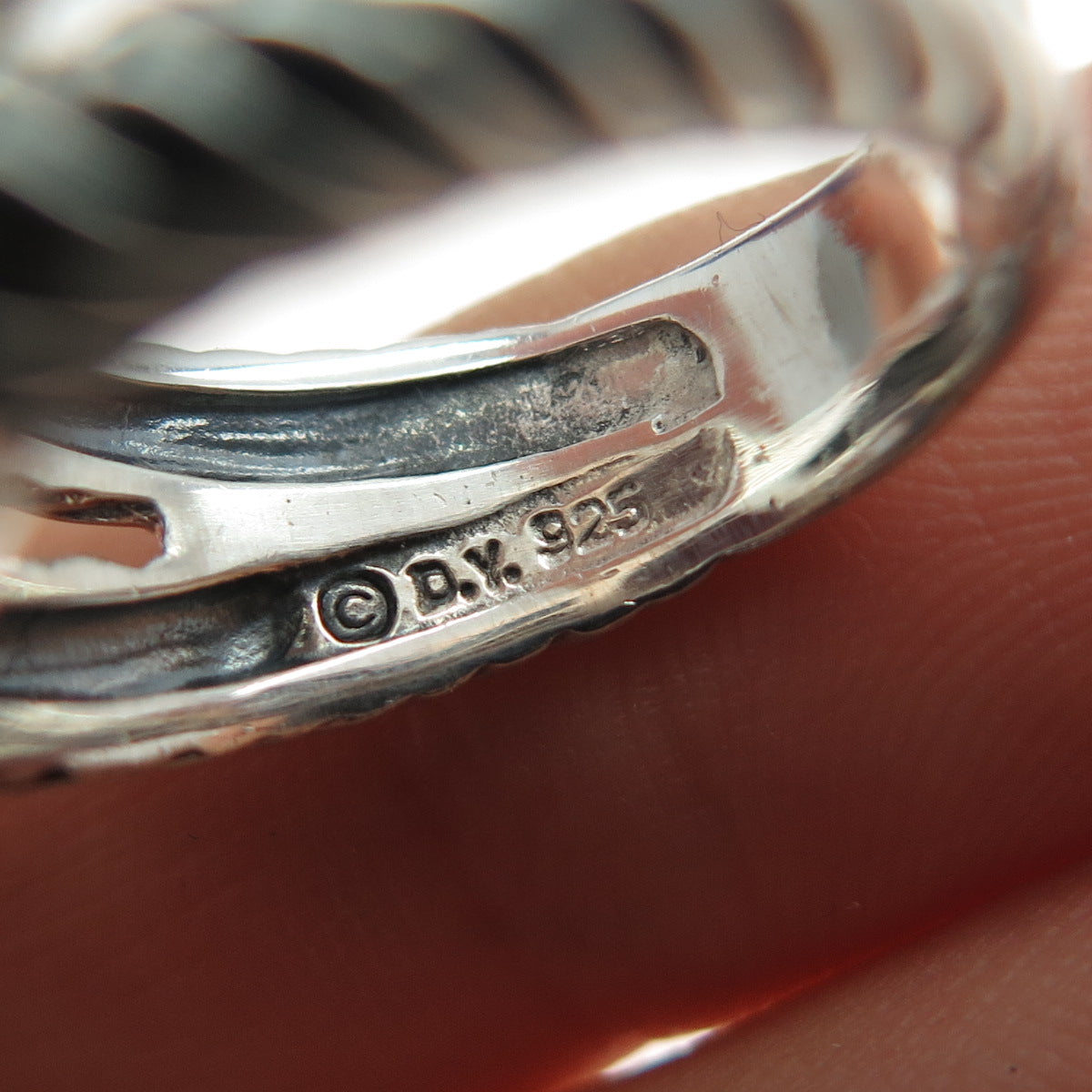 DAVID YURMAN 925 Sterling Silver Vintage Real Diamond & Amethyst Ring Size 6.5