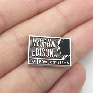 925 Sterling Silver Vintage Standard Pittsburgh Enamel "McGraw Edison" Lapel Pin