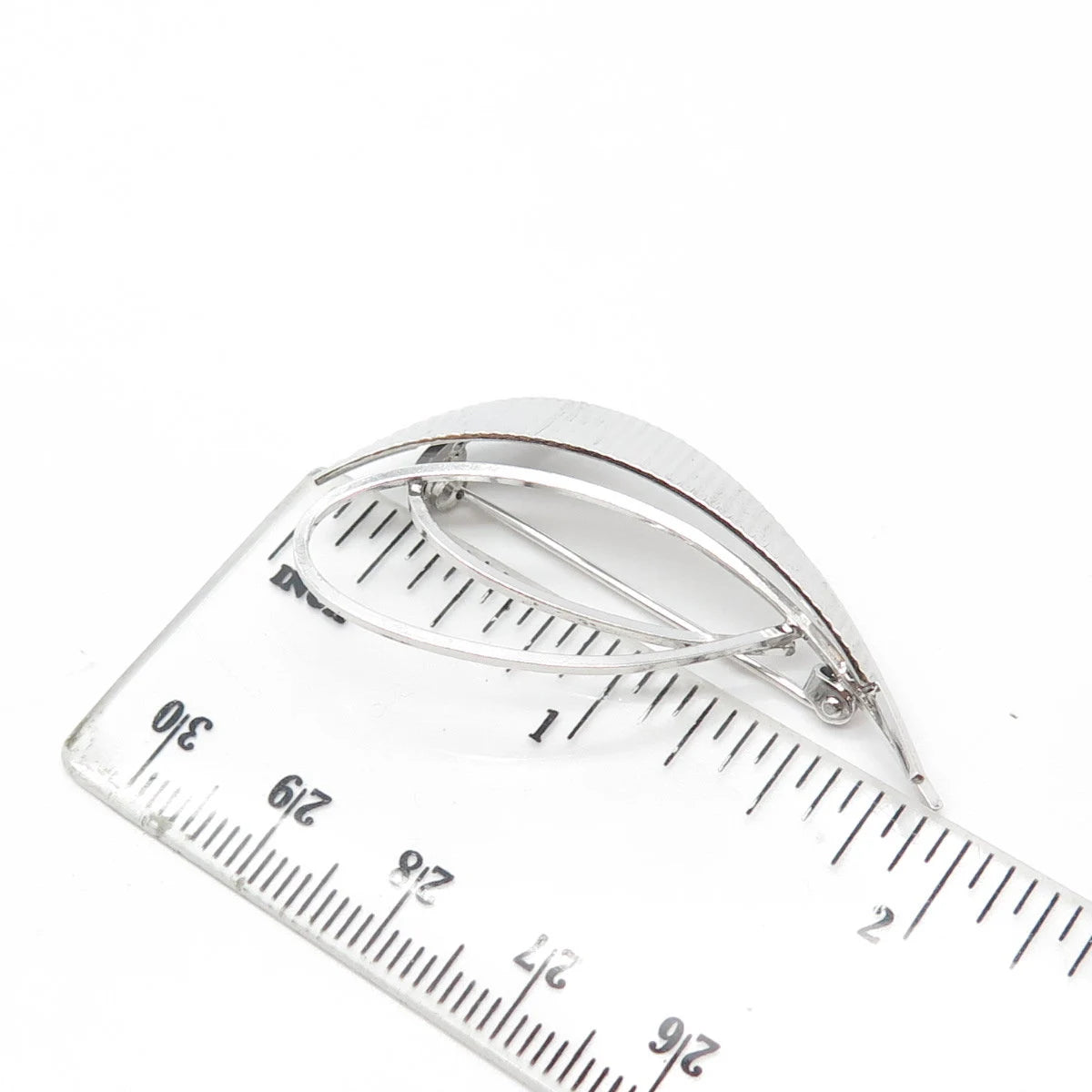 800 Silver Vintage K&L Modernist Leaf Pin Brooch