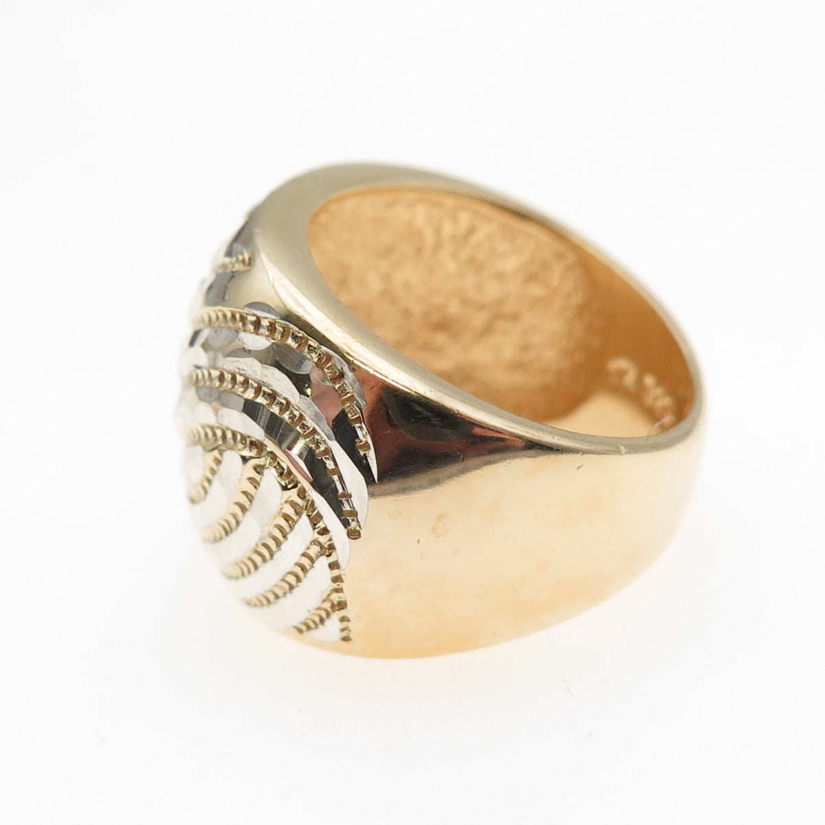 Chateau D’Argent 925 Sterling Silver 2-Tone Modernist Ring Size 6.25
