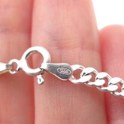 925 Sterling Silver Italy Cuban Link Bracelet 8"