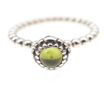 Pandora 925 Sterling Silver Real Peridot August Birthday Blooms Ring Size 9.25