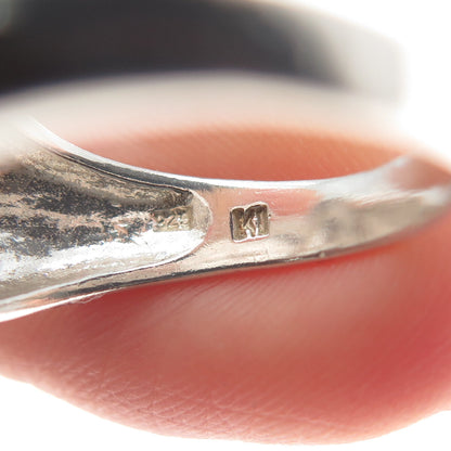 925 Sterling Silver Vintage Modernist Wavy Ring Size 7