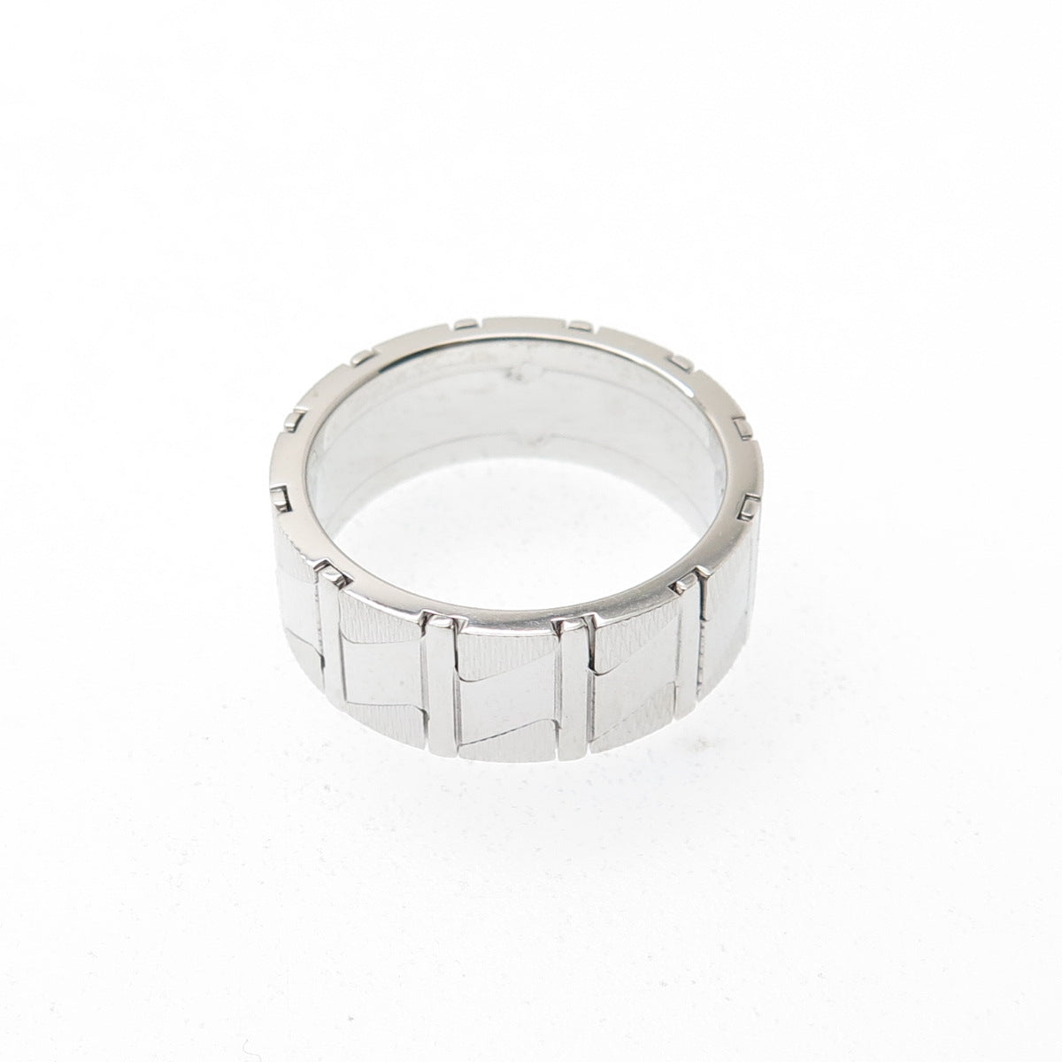 NEOS 925 Sterling Silver Textured Zig Zag Band Ring Size 7.75