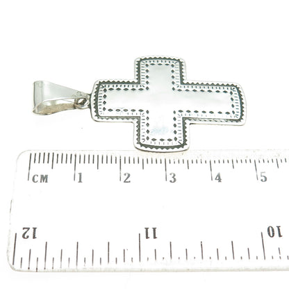 925 Sterling Silver Vintage Mexico Tribal Cross Pendant