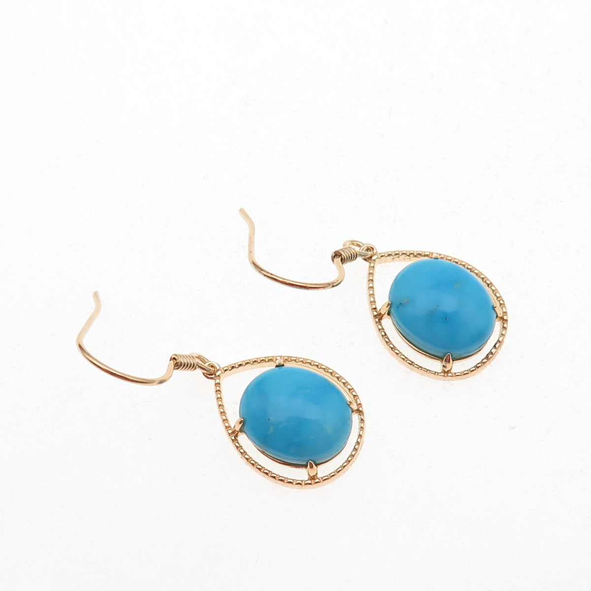 Tehya Oyama Sterling Silver Gold Plated Real Sleeping Beauty Turquoise Earrings