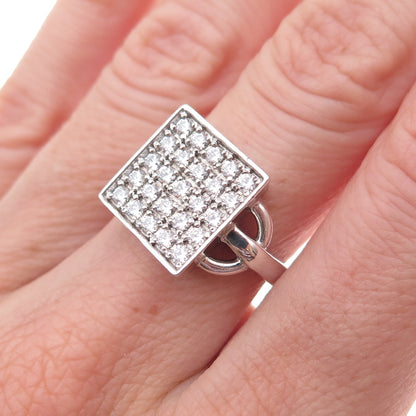 Michael Valitutti Gems En Vogue 925 Sterling Silver Round-Cut C Z Ring Size 7