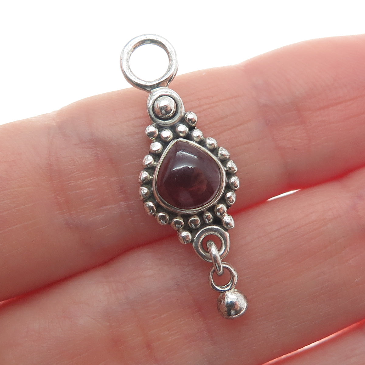 DOUG PAULUS 925 Sterling Silver Vintage Real Tourmaline Minimalist Charm Pendant