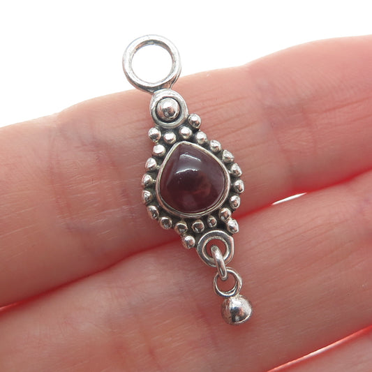 DOUG PAULUS 925 Sterling Silver Vintage Real Tourmaline Minimalist Charm Pendant