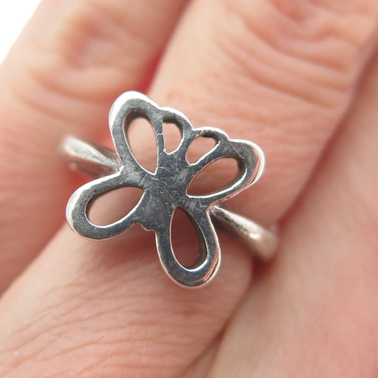 CELLINI 925 Sterling Silver Vintage Butterfly Modernist Ring Size 5.75