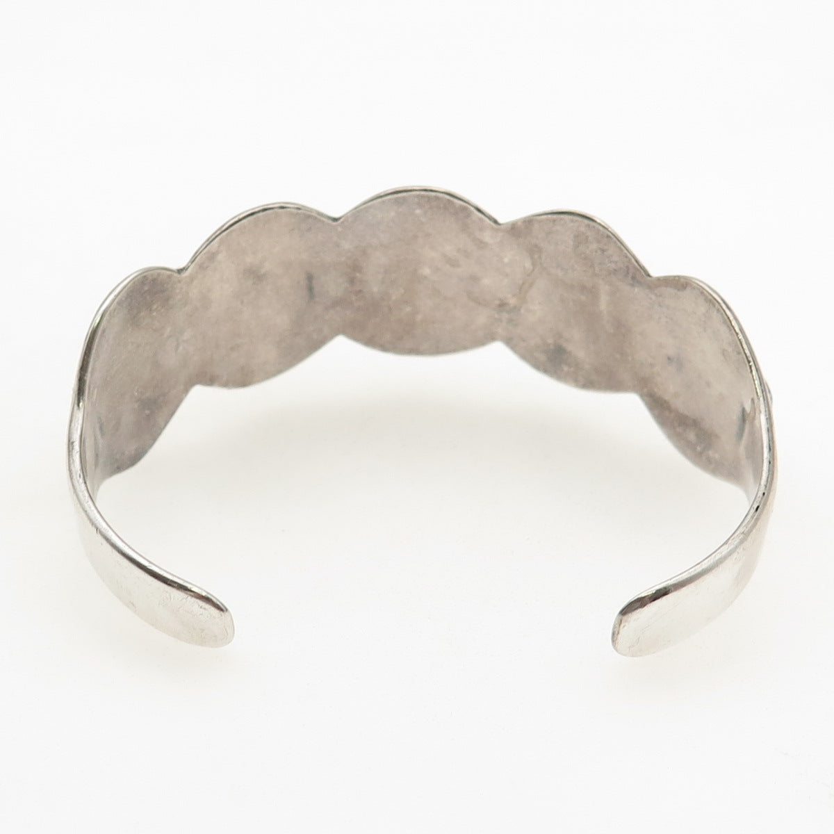 Old Pawn 925 Sterling Silver Vintage Morenci Turquoise Adjustable Bracelet 6.75"