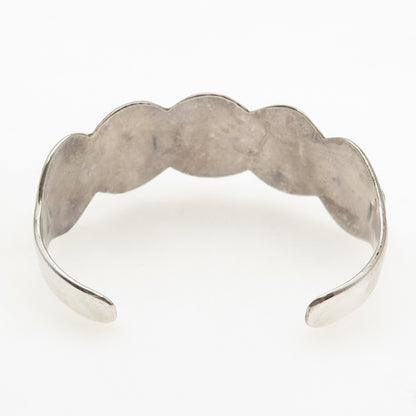 Old Pawn 925 Sterling Silver Vintage Morenci Turquoise Adjustable Bracelet 6.75"