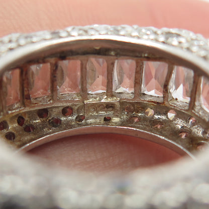 925 Sterling Silver Multi-C Z Band Ring Size 6.25