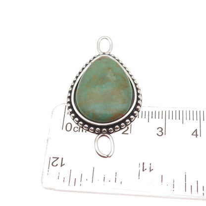 AVA 925 Sterling Silver Vintage Real Royston Turquoise Centerpiece Slide Pendant