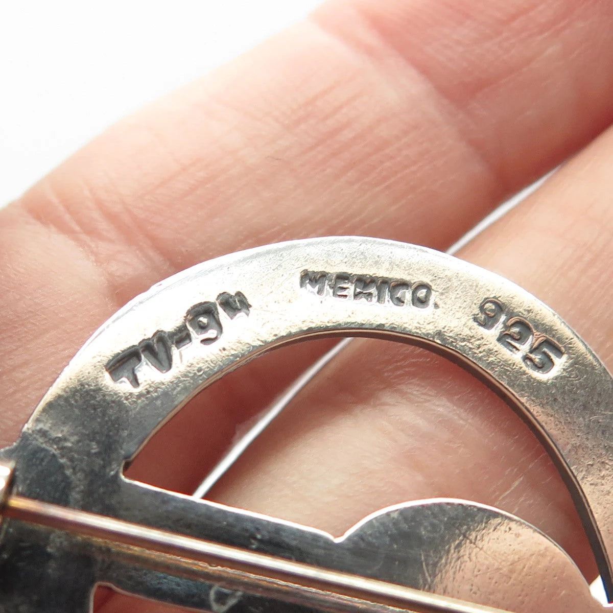 925 Sterling Silver Vintage Mexico Treble Clef Pin Brooch