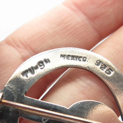 925 Sterling Silver Vintage Mexico Treble Clef Pin Brooch