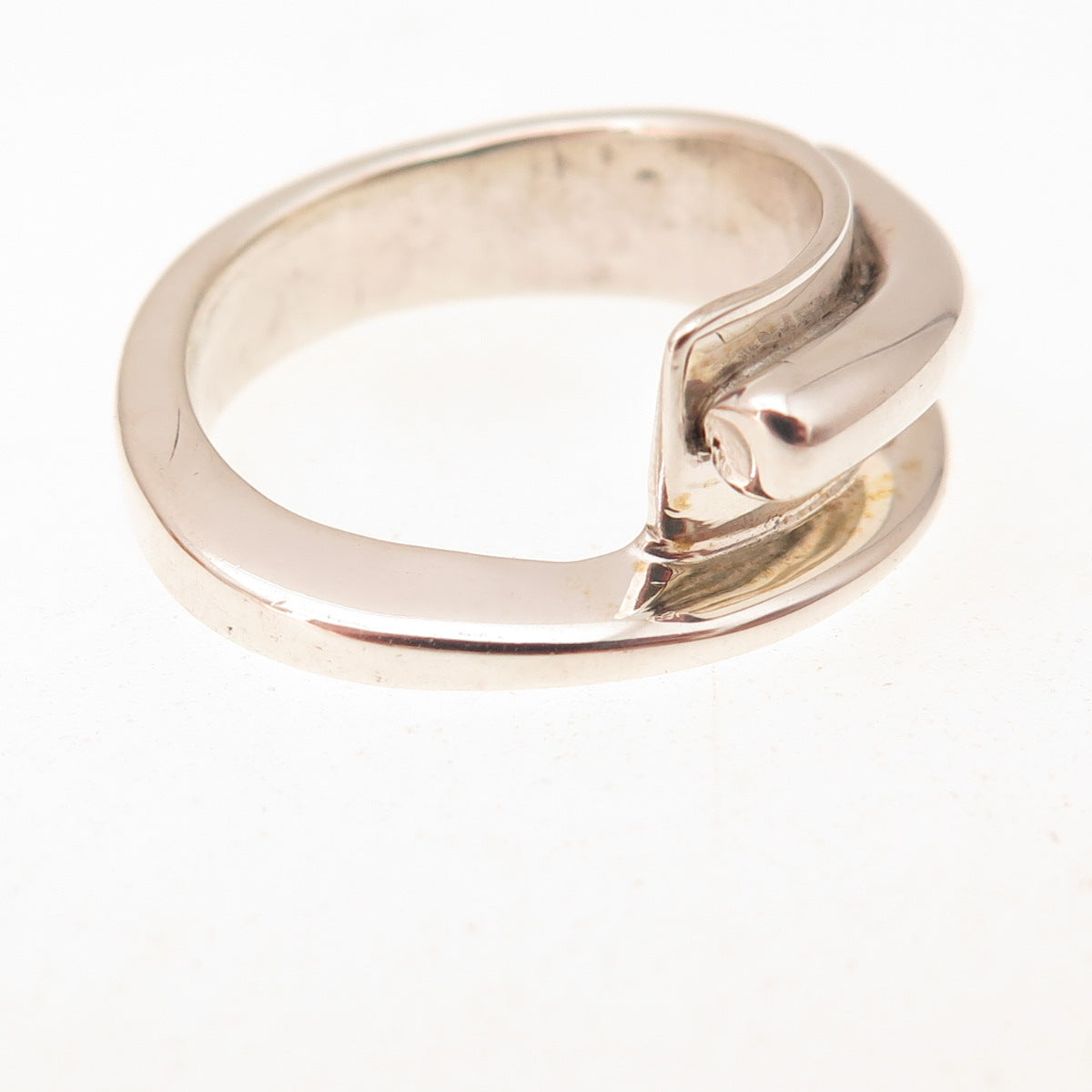 925 Sterling Silver Vintage Modernist Ring Size 7.25