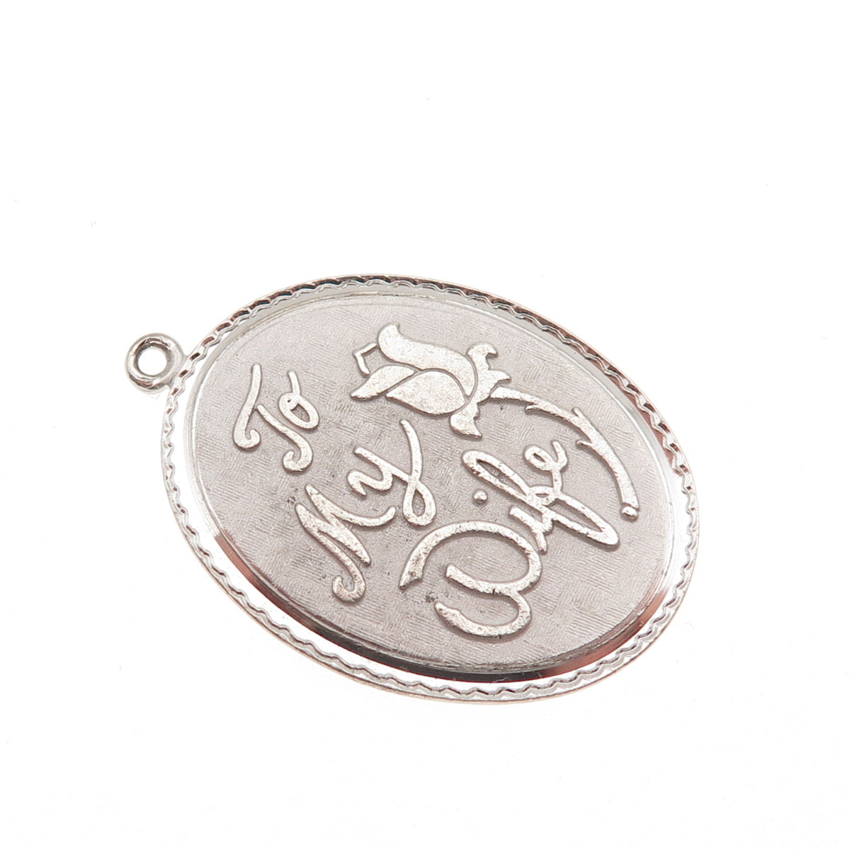 Griffith & Sons 925 Sterling Silver Vintage Rose To My Wife Charm Pendant
