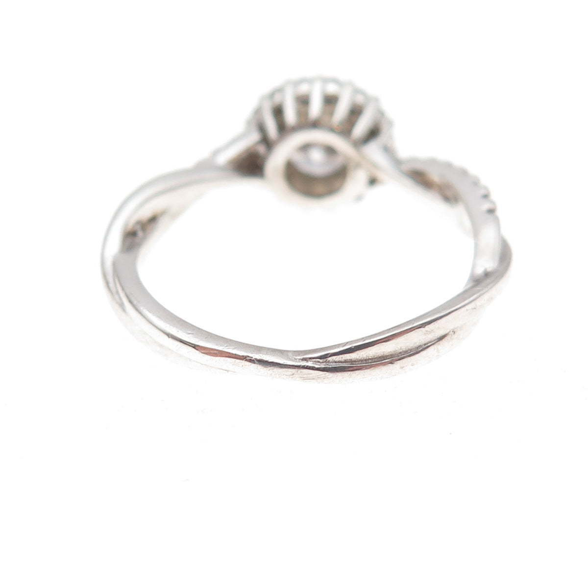 925 Sterling Silver Round-Cut C Z Engagement Ring Size 8