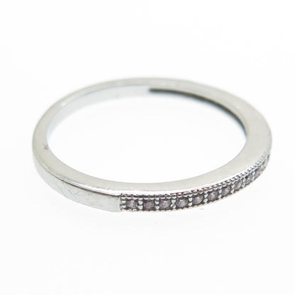 COLIBRI 925 Sterling Silver Round-Cut C Z Half Eternity Band Ring Size 6.25