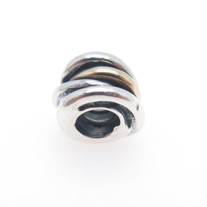 PANDORA 925 Sterling Silver & Gold Cluster Slide Bead Charm