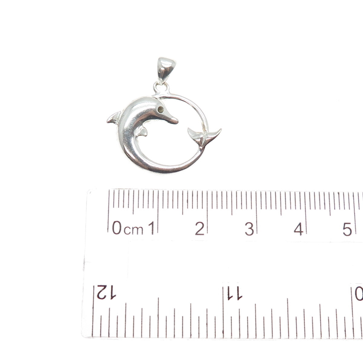 925 Sterling Silver Vintage Dolphin Charm Pendant