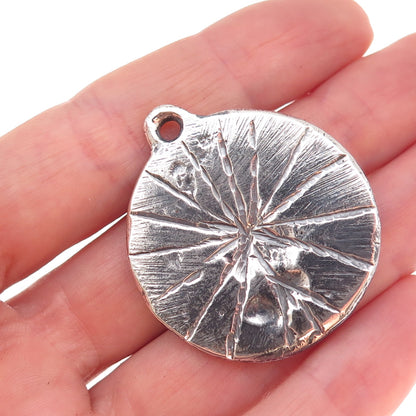 925 Sterling Silver Vintage Peace Hand Sign Heavy 30.1g Oxidized Pendant