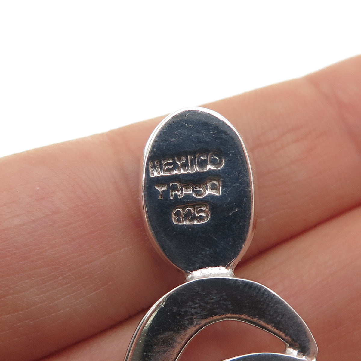 925 Sterling Silver Vintage Mexico Real Black Onyx Modernist Pin Brooch